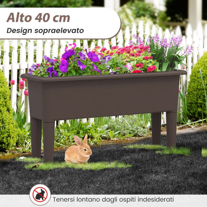 Set di 2 vasi rialzati da giardino con gambe rimovibili e sistema di drenaggio – design autoirrigante in due colori 