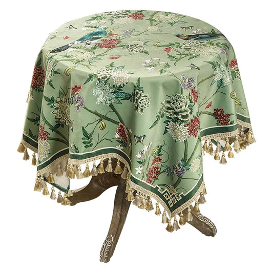 Tovaglia in velluto “British Garden” – eleganza primaverile per tavole da pranzo, matrimoni e feste estive