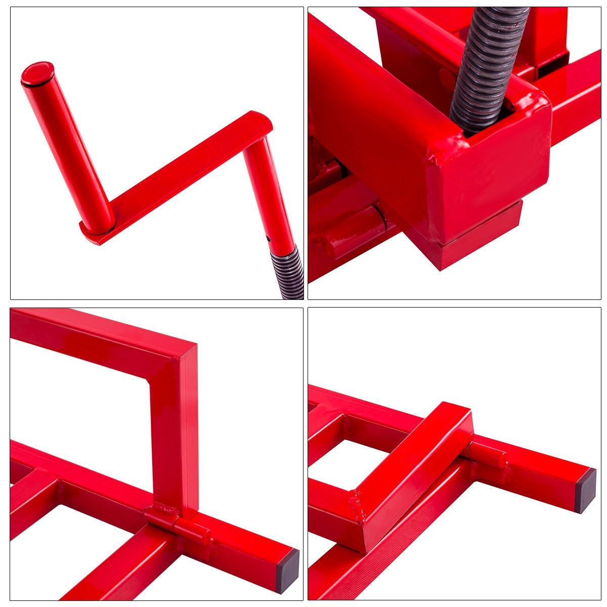 Sollevatore per Trattore Da Prato Pieghevole Carico 400Kg Sollevatore per Rasaerba Manuale Rosso