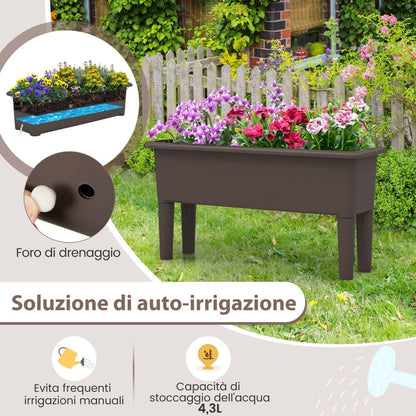 Set di 2 vasi rialzati da giardino con gambe rimovibili e sistema di drenaggio – design autoirrigante in due colori 