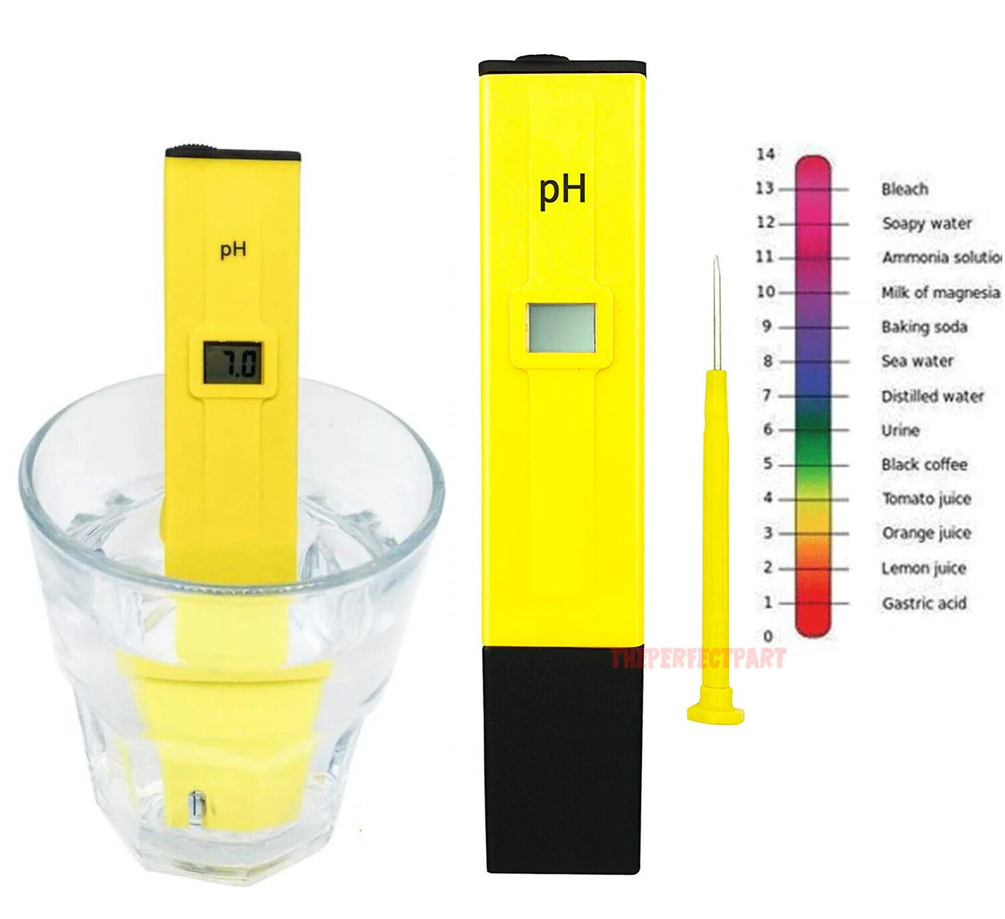 Misuratore digitale di pH portatile – tester LCD per acqua, idroponica, acquari e laboratori domestici - Digital pH Meter – LCD Water Tester for Hydroponics, Aquariums and Home Labs