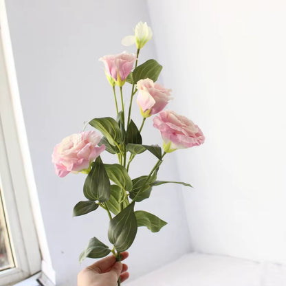 6 Heads/Bouquet Eustoma Artificial Silk Flowers Home Window Balcony Accessory Decoration Fake Floral Photography Backdrop Gifts