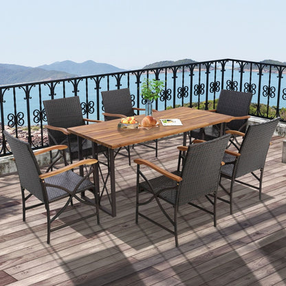Set Di 2 Sedie in Vimini per Patio Con Cuscino Struttura in Metallo, Sedie in Rattan in PE per Esterni Beige