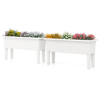 Set di 2 vasi rialzati da giardino con gambe rimovibili e sistema di drenaggio – design autoirrigante in due colori 