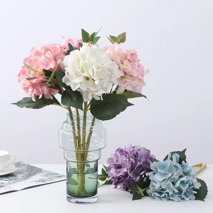 Artificial Flowers Cheap Silk Hydrangea Bride Bouquet Wedding New Year Decoration Home Accessories for Vase Plants Arrangement