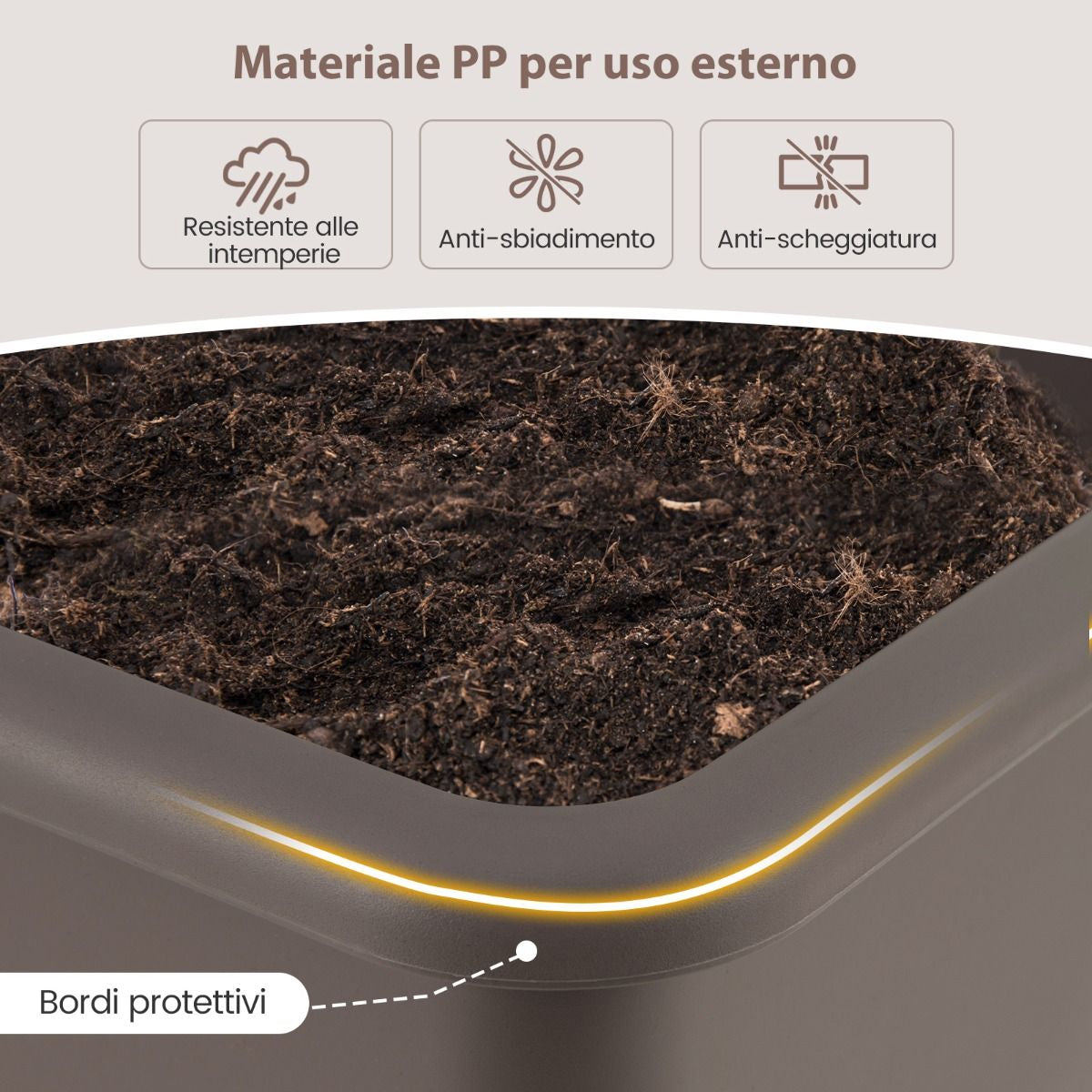 Set di 2 vasi rialzati da giardino con gambe rimovibili e sistema di drenaggio – design autoirrigante in due colori 