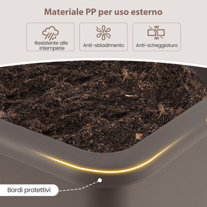 Set di 2 vasi rialzati da giardino con gambe rimovibili e sistema di drenaggio – design autoirrigante in due colori 
