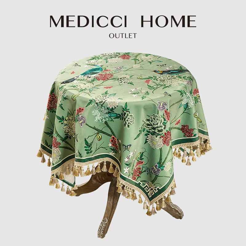 Tovaglia in velluto “British Garden” – eleganza primaverile per tavole da pranzo, matrimoni e feste estive