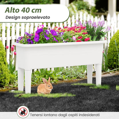 Set di 2 vasi rialzati da giardino con gambe rimovibili e sistema di drenaggio – design autoirrigante in due colori 