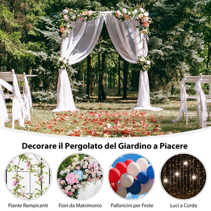 Arco Da Giardino 205Cm Decorativo per Prato, Metallo per Piante Rampicanti Da Giardino Pesante 2 Colori