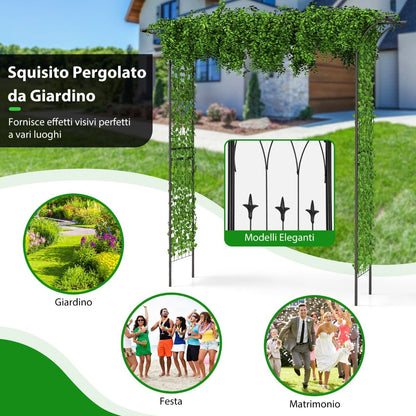 Arco Da Giardino 205Cm Decorativo per Prato, Metallo per Piante Rampicanti Da Giardino Pesante 2 Colori