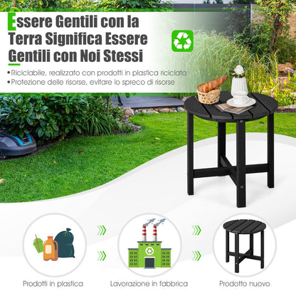 Tavolino Rotondo Da Esterno per Patio Portico, Tavolo Adirondack in HDPE Resistente Alle Intemperie
