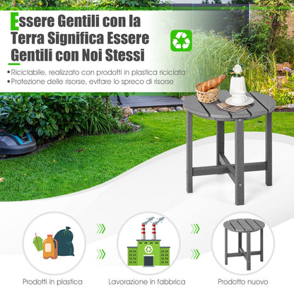 Tavolino Rotondo Da Esterno per Patio Portico, Tavolo Adirondack in HDPE Resistente Alle Intemperie