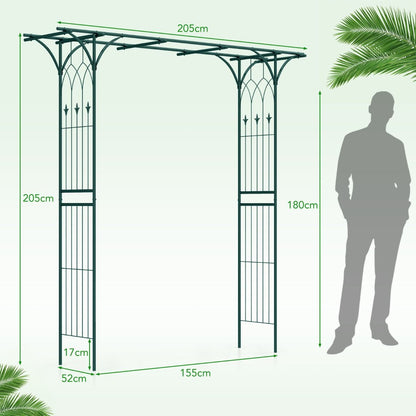 Arco Da Giardino 205Cm Decorativo per Prato, Metallo per Piante Rampicanti Da Giardino Pesante 2 Colori