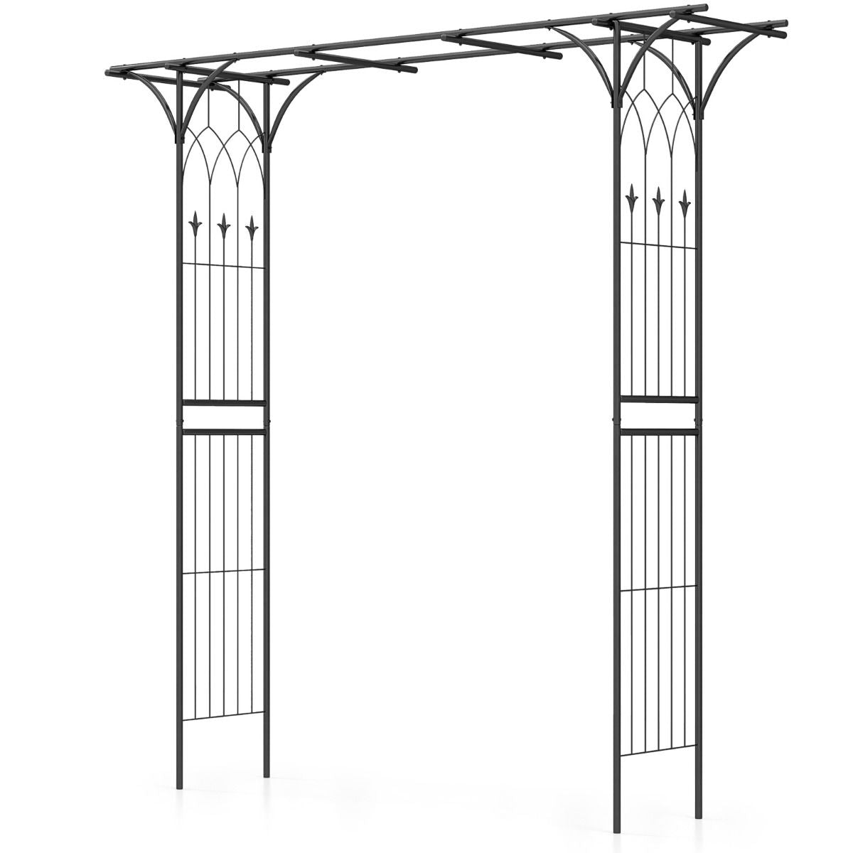 Arco Da Giardino 205Cm Decorativo per Prato, Metallo per Piante Rampicanti Da Giardino Pesante 2 Colori